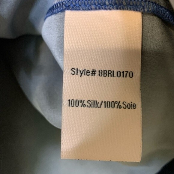 NWT Badgley Mischka 100% Mulberry Silk Blue Ombre Sleep/Lounge Set. Size Medium - Picture 8 of 10